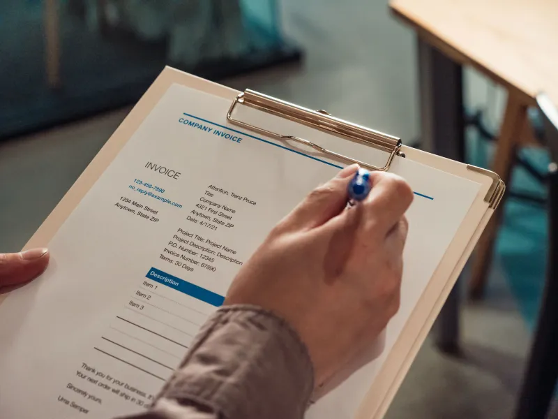 Signing a printed work order